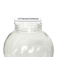 6 Inch Plastic Globe Threaded Lip Opening Clear Acrylic