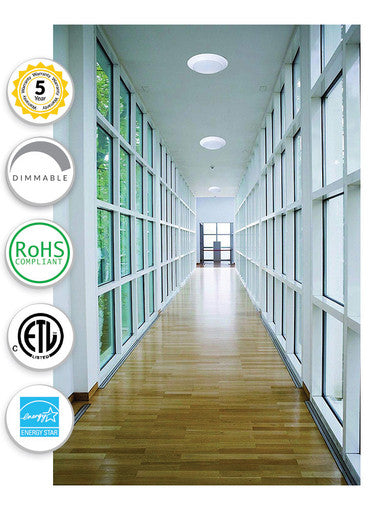 10 Inch LED Dome Light with Motion Sensor - 12 Watt - 1000 Lumens - Color Selectable 30K/40K/50K - 120V - Dimmable - White