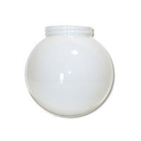 6 Inch Plastic Globe Threaded Lip Opening White Acrylic
