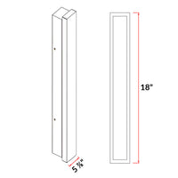 Decorative Edge Lit LED Wall Sconce - 18in.X5-7/8in. - 18 Watt - Max Lumens 1573 - Color Temperature Selectable 30K/40K/50K - 120-277V - Black Finish