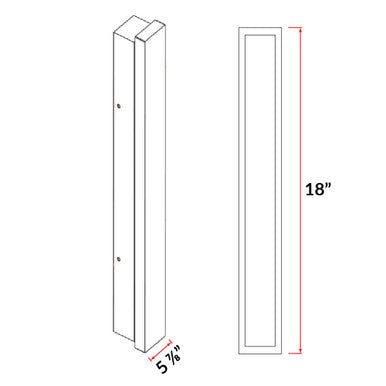 Decorative Edge Lit LED Wall Sconce - 18in.X5-7/8in. - 18 Watt - Max Lumens 1573 - Color Temperature Selectable 30K/40K/50K - 120-277V - Black Finish