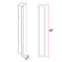 Decorative Edge Lit LED Wall Sconce - 18in.X5-7/8in. - 18 Watt - Max Lumens 1573 - Color Temperature Selectable 30K/40K/50K - 120-277V - Black Finish
