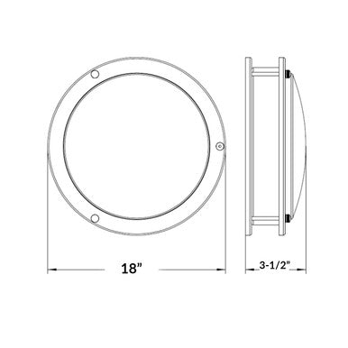 18 Inch LED Designer Flush Mount - 30 Watt - 2200 Lumens - Color Selectable 30K/40K/50K - 120V - Dimmable - Brushed Nickel