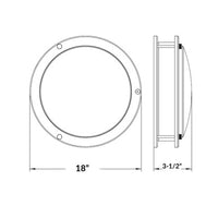 18 Inch LED Designer Flush Mount - 30 Watt - 2200 Lumens - Color Selectable 30K/40K/50K - 120V - Dimmable - Brushed Nickel