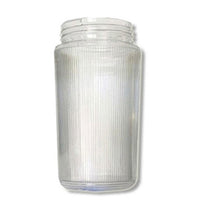 6 Inch Plastic Cylinder Threaded Lip Opening Clear Ribbed Acrylic