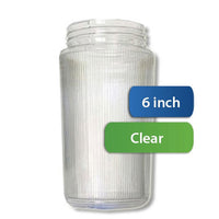 6 Inch Plastic Cylinder Threaded Lip Opening Clear Ribbed Acrylic 901