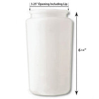 6 Inch Plastic Cylinder Plain Lip Opening White Opal Acrylic