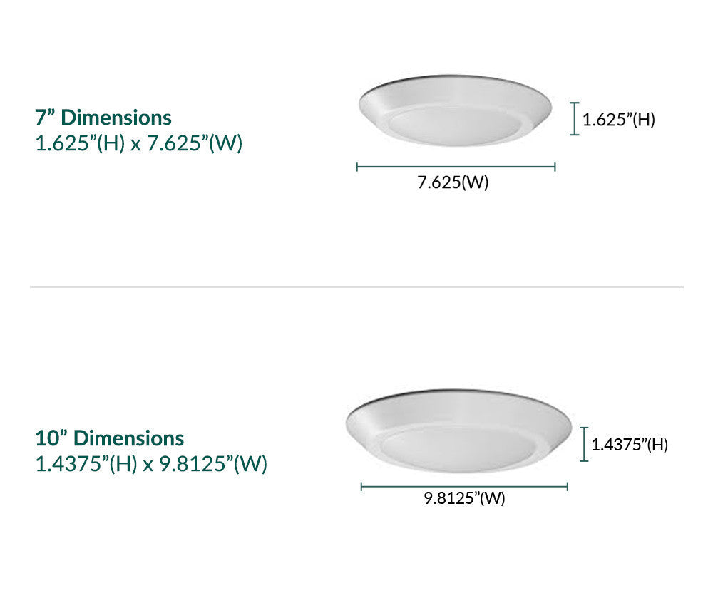13 Watt LED Disk Ceiling Light - 7 Inch Round - 900 Lumens - Color Selectable 30K/40K/50K - 120V - Bronze Finish - Dimmable