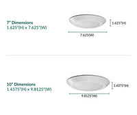 16 Watt LED Disk Ceiling Light - 10 Inch Round - 1300 Lumens - Color Selectable 30K/40K/50K - 120V - White Finish - Dimmable