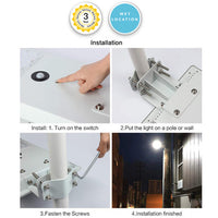 LED Solar Dusk to Dawn Light - 50 Watt - 5000 Lumens - 5000K Daylight - Pole Mount - with Motion Sensor