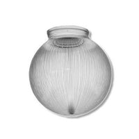6 Inch Plastic Globe Plain Lip Opening Clear Ribbed Acrylic