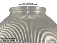 6 Inch Plastic Globe Plain Lip Opening Clear Ribbed Acrylic