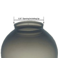 6 Inch Plastic Globe Plain Lip Opening Smoke Acrylic