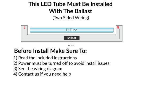 LED T8 Linear Retrofit Bulbs - 4 Foot - 14 Watt - 2200 Lumens - 3500K Neutral White - Electronic T8 Ballast Compatible Only