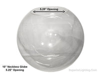 10 Inch Plastic Globe Neckless Opening Clear Acrylic