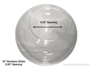 10 Inch Plastic Globe Neckless Opening Clear Acrylic