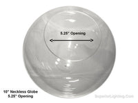 10 Inch Plastic Globe Neckless Opening Clear Acrylic