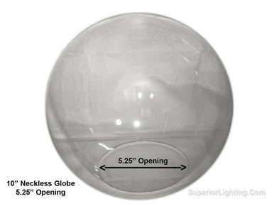 10 Inch Plastic Globe Neckless Opening Clear Acrylic