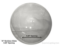 10 Inch Plastic Globe Neckless Opening Clear Acrylic