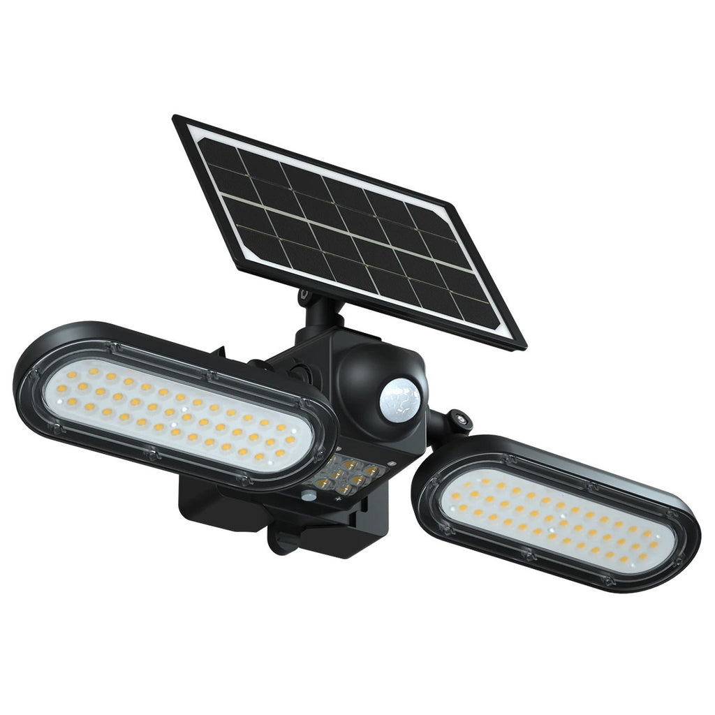 LED Solar Wall Lights - 15 Watt - 6000K Daylight Deluxe - Black Finish