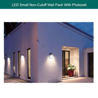 26 Watt LED Mini Wallpack With Photocell - 3500 Lumens - Color Selectable 30K/40K/50K - 120-277V - Bronze Finish