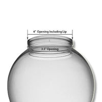 12 Inch Plastic Globe Plain Lip Opening Clear Acrylic