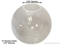 14 Inch Plastic Globe Neckless Opening Clear Acrylic