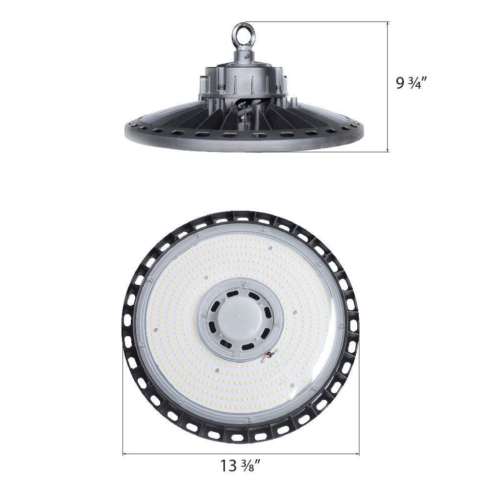 500 Watt UFO LED High Bay Light - 80,000 Lumens - Color Selectable 30K/40K/50K - 120-277V - Black Finish