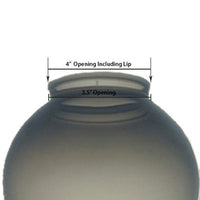 8 Inch Plastic Globe Plain Lip Opening Smoke Acrylic