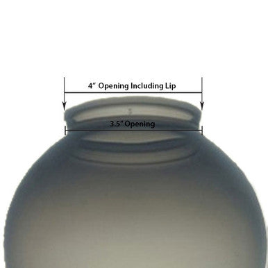 10 Inch Plastic Globe Plain Lip Opening Smoke Acrylic