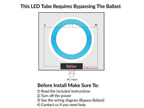 LED FC8T9/CW Circline Replacement - 8 inch, 11 Watt, 1200 Lumens, 4000K Cool White - Ballast Bypass