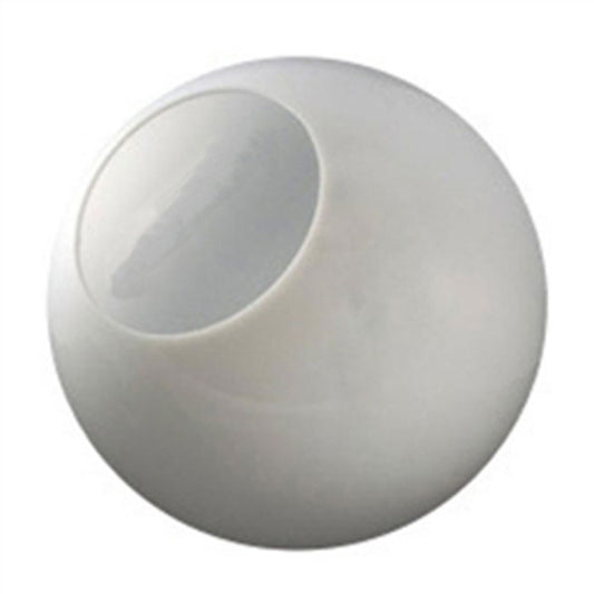 8 Inch Plastic Globe Neckless Opening White Acrylic