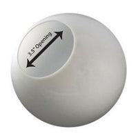 8 Inch Plastic Globe Neckless Opening White Acrylic