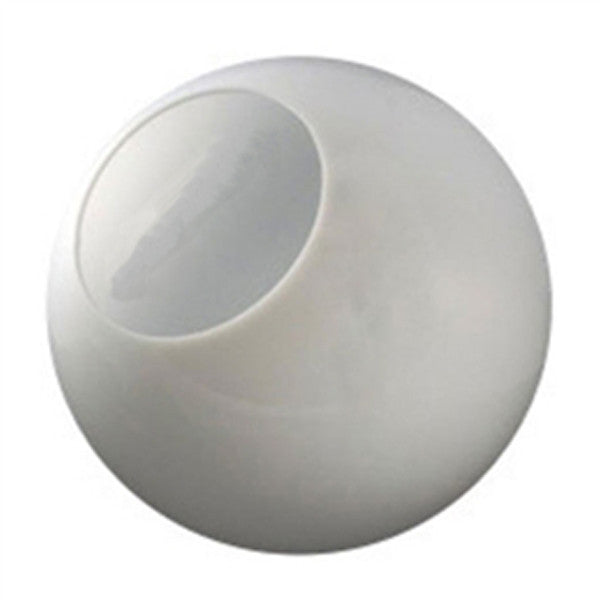 10 Inch Plastic Globe Neckless Opening White Acrylic