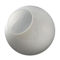 10 Inch Plastic Globe Neckless Opening White Acrylic