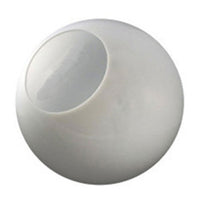 10 Inch Plastic Globe Neckless Opening White Acrylic