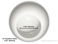 10 Inch Plastic Globe Neckless Opening White Acrylic