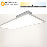 2x4 LED Flat Panel - 50 Watt - 5100 Lumens - 4000K Cool White - 120-277V - Dimmable - With Surface Mount Kit