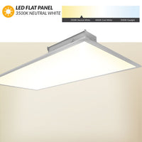 2x4 LED Flat Panel - 40 Watt - 5000 Lumens - 3500K Neutral White - 120-277V - Dimmable - For Recessed Drop Ceiling