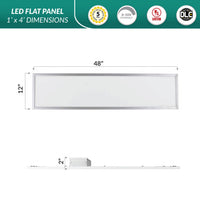 1x4 LED Flat Panel - 40 Watt - 4000 Lumens - 4000K Cool White - 120-277V - Dimmable - With Surface Mount Kit