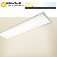 1x4 LED Flat Panel - 40 Watt - 4000 Lumens - 3500K Neutral White - 120-277V - Dimmable - With Recessed Sheet Rock Kit