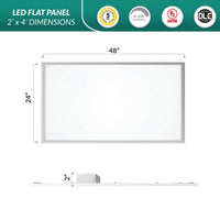 2x4 LED Flat Panel - 40 Watt - 5000 Lumens - 4000K Cool White - 120-277V - Dimmable - For Recessed Drop Ceiling