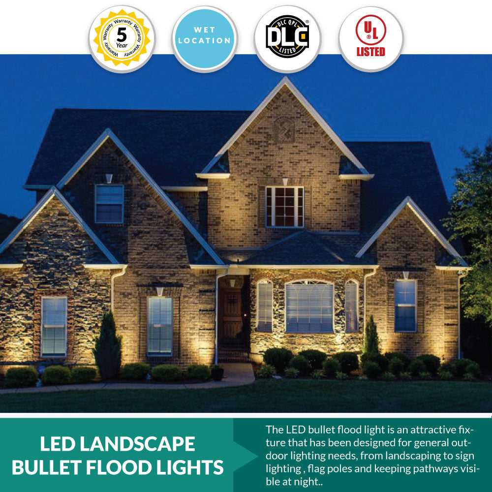 15 Watt LED Landscape Light with Knuckle Mount - Integrated LED - 1500 Lumens - 3000K Soft White - 120-277V