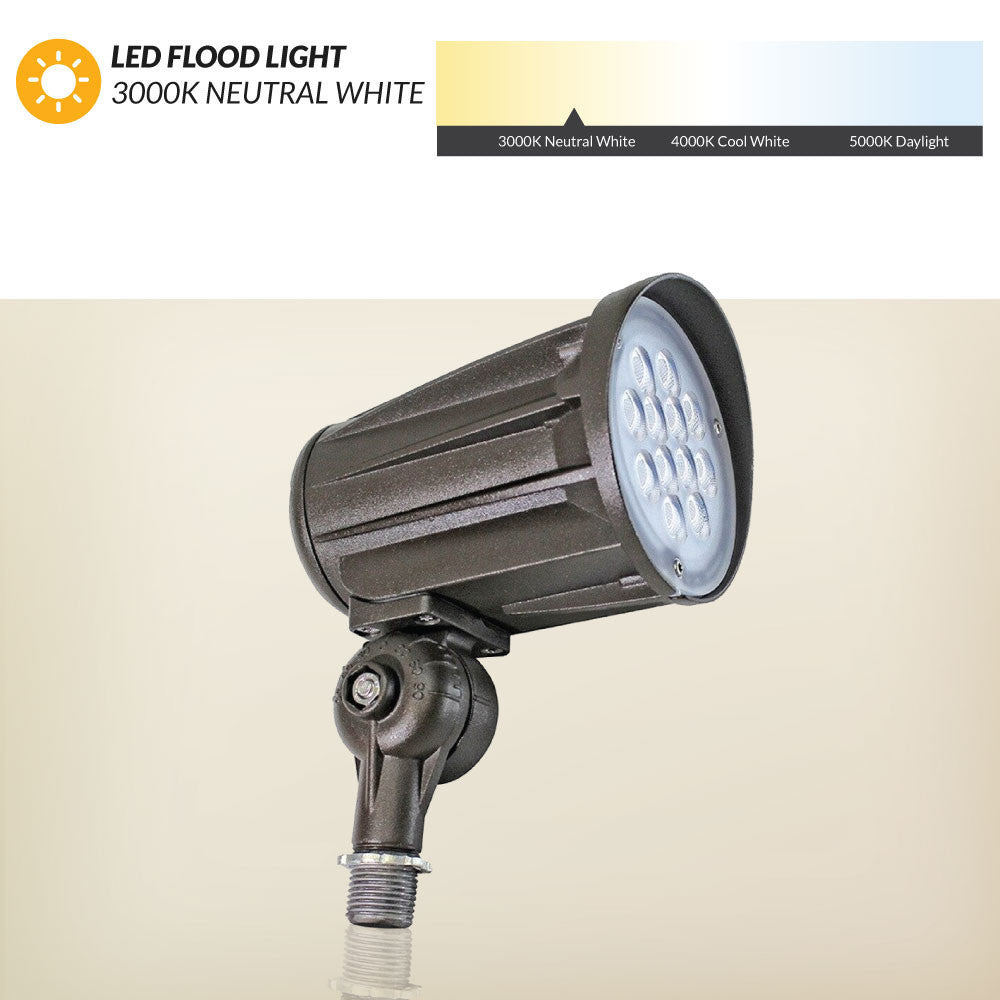 42 Watt LED Landscape Light with Knuckle Mount - Integrated LED - 4200 Lumens - 3000K Soft White - 120-277V