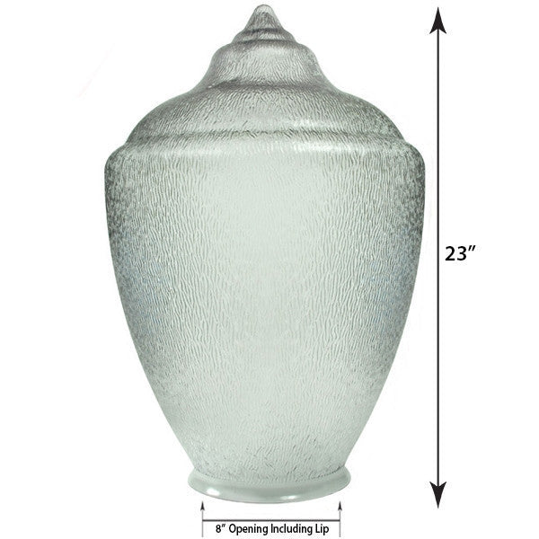 Large Acorn Plastic Globe with 8" Plain Lip Opening - 23 inches