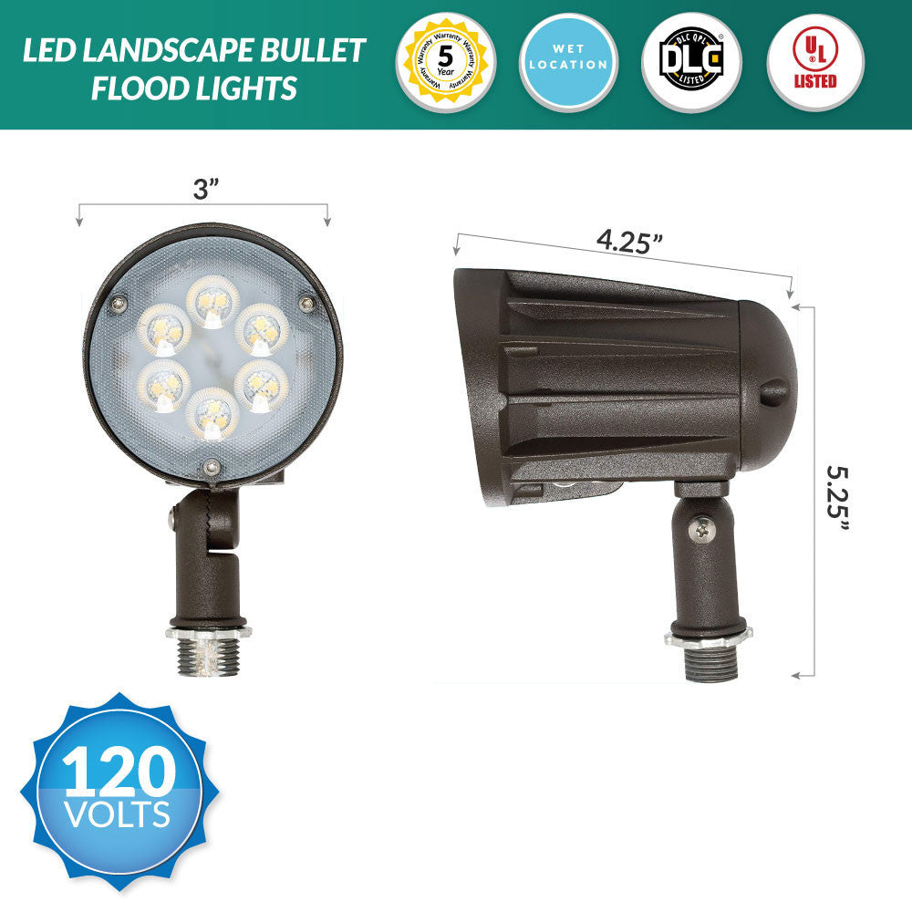 15 Watt LED Landscape Light with Knuckle Mount - Integrated LED - 1500 Lumens - 3000K Soft White - 120-277V