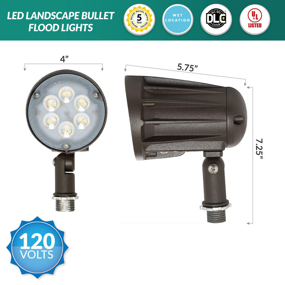 28 Watt LED Landscape Light with Knuckle Mount - Integrated LED - 2800 Lumens - 3000K Soft White - 120-277V
