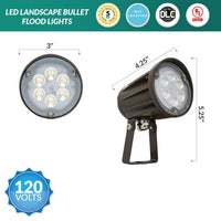 15 Watt LED Landscape Light with Trunnion Mount - Integrated LED - 1500 Lumens - 5000K Daylight - 120-277V