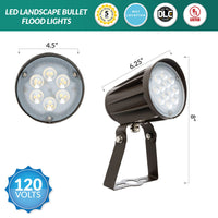 42 Watt LED Landscape Light with Trunnion Mount - Integrated LED - 4200 Lumens - 5000K Daylight - 120-277V