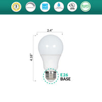 LED 9 Watt (60W Replacement) A19 Dimmable LED 3000K - Soft White, 120V (800 Lumens)